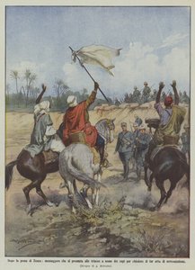 After the Capture of Zuara, Messenger Presents to the Trenches on Behalf of the Chiefs to Ask by Achille Beltrame