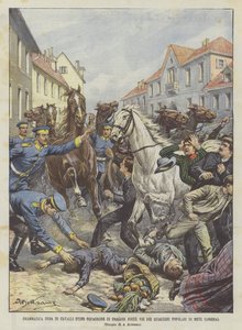 Dramatic Escape of Horses from a Squadron of Dragoons in the Streets of the Popular Districts of Metz (Lorraine)