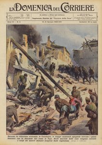 During the Victorious Advance in Catalonia, the Spanish National Troops Find the Villages by Achille Beltrame