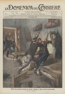 Heroism of an Infantry Captain Who Confronts and Disarms a Soldier Struck by Homicidal Mania by Achille Beltrame