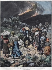 Eruption of Etna in 1910. Illustration by Achille Beltrame by Achille Beltrame