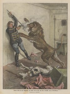 Fierce Fight Between a Tamer, a Lion, and a Dog in the Ciniselli Circus, Now in St. Petersburg