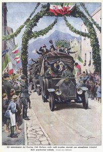The Excursionists of the Italian Touring Club in the Trentino Valleys Received with Welcomes