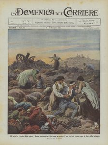 The horrors and pains of war, Montenegrin women looking for their loved ones on the battlefield by Achille Beltrame