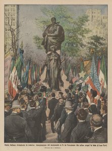 Italian Glory Vindicated in America, Inauguration of the Monument to G. da Verrazzano Who First... by Achille Beltrame