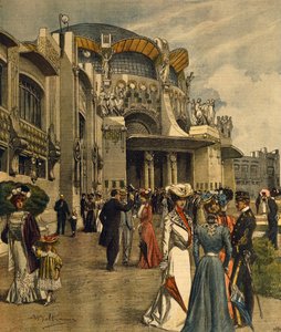Grand Opening of First International Exhibition of Modern Decorative Arts in Turin (Illustration) by Achille Beltrame