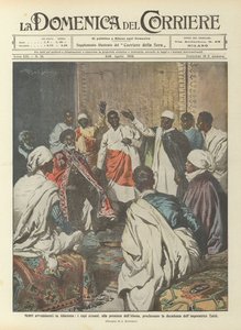 Serious events in Abyssinia, the Shoan chiefs, in the presence of the Abuna, proclaim the downfall by Achille Beltrame
