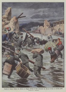 Italian Finance Guards Save a Village on the Island of Rhodes by Building a Dam