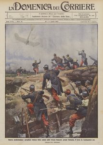 Very modern war, German airplane shot down in French trenches, near Soissons