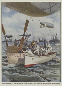 Very Modern War, Our Airships Anchoring for the First Time During the Trip from Tripoli to Zuara