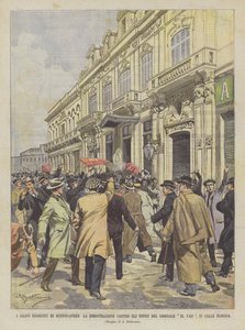 The Serious Disorders in Buenos Aires, The Demonstration Against the Offices of the Newspaper El Pais, in Calle Florida