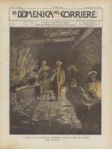 The Works for the Sempione Tunnel, in the Bowels of the Mountain by Achille Beltrame