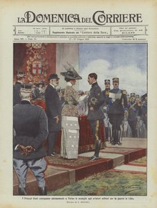 The Royal Princes solemnly deliver medals to military aviators for the war in Libya in Turin