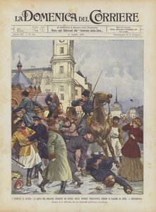 The Riots in Russia, The Fight Between Cossacks, Students, and Workers on Nevsky Prospect