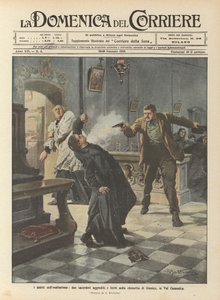 Crimes of Exaltation, Two Priests Attacked and Injured in the Chapel of Gianico in Val Camonica by Achille Beltrame