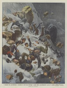 The Dramas of Smuggling: Snowstorm Overwhelms and Kills Ten Smugglers Near by Achille Beltrame