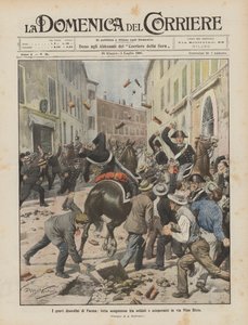 The serious disorders in Parma, bloody fight between soldiers and strikers in via Nino Bixio
