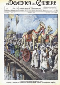 The Picturesque Funeral of the Emperor of Korea by Achille Beltrame