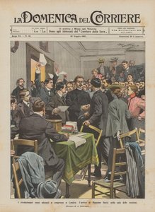 Russian Revolutionaries Gathered at a Congress in London, the Arrival of Maxim Gorky in the Meeting Room
