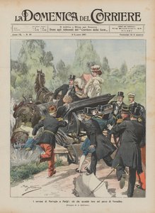 The Sovereigns of Norway in Paris, What Happened to Them in the Park of Versailles by Achille Beltrame