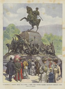 The Monument to Prince Amedeo, Duke of Aosta, in Turin, by Sculptor Calandra Inaugurated Last Wednesday by Achille Beltrame