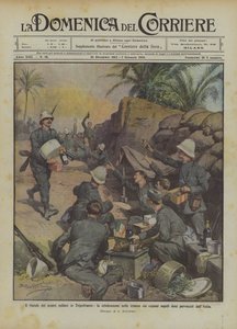 Christmas of Our Soldiers in Tripolitania, Celebration in the Trenches with Abundant Savory Food
