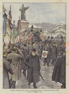 The Solemn Transport of the Body of G Zanardelli in Brescia, The Procession in Piazzale Venezia
