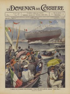 The solemn launch last Sunday at the Spezia arsenal of the new powerful battleship Andrea Doria