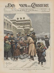 The Great Cold of These Days, Fires Lit and Hot Drinks Distributed in the Streets in Russia