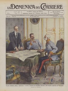 The serious political moment, the Emperor, the Archduke heir and the Chancellor discuss by Achille Beltrame