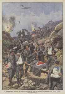 The Barbaric Enemy, On the Isonzo Line, Austrian Aviators Shoot with Machine Guns Over a