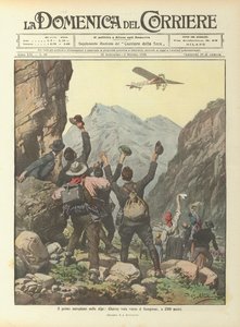 The First Airplane Over the Alps, Chavez Flies Towards the Simplon at 2500 Meters