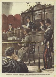 The trial for the murder of Count Bonmartini in Turin, the emotional interrogation of the assassin Tullio Murri