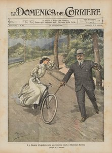 King Edward of England saves a young cyclist in Marienbad (Bohemia)