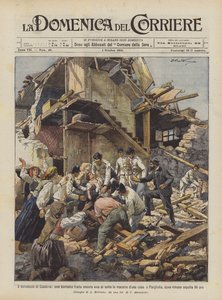 The Earthquake in Calabria, a Little Girl Still Alive Pulled from the Rubble of a House ? by Achille Beltrame
