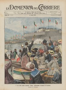 The Launch of the Great Battleship Roma at the Spezia Arsenal on the 21st