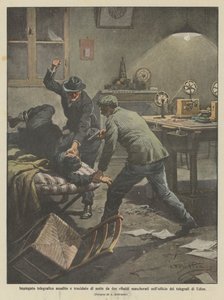 Telegraph employee assaulted and slaughtered at night by two masked ruffians in the telegraph office of Udine