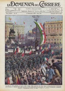 In All Cities of Italy, the Return of Troops from Maneuvers Led to Demonstrations by Achille Beltrame