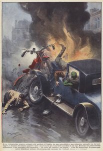 In a violent clash on the outskirts of London, between a motorcycle and a