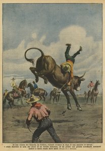 On a Canadian Estate, a Cowboy Trying to Stop a Herd of Cattle?