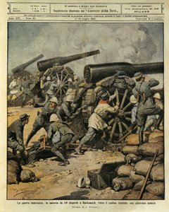 Italo-Turkish War, Battery Fire from Cannon No. 149 Routing an Enemy Caravan at Bu-Kamek towards the Tunisian Border