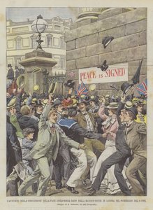 The Announcement of the Conclusion of the Anglo-Boer Peace Given in the Mansion-House of London on the Afternoon of the 1st by Achille Beltrame