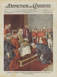 The Exaltation of the New Pontiff, The Marshal of the Conclave Prince Chigi Admitted First to Kiss the Foot by Achille Beltrame