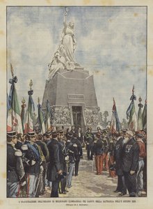 The Inauguration of the Ossuary of Melegnano (Lombardy) for the Fallen in the Battle of June 8, 1859 by Achille Beltrame