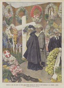 The Flower Tribute on the Day of the Dead by Lombard Ladies at the Site of the Assassination