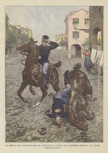 The Death of Captain Bellini, Aide-de-Camp to General Goiran, in Udine by Achille Beltrame