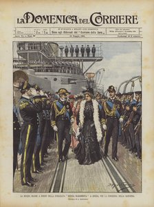 The Queen Mother on Board the Battleship Regina Margherita in Spezia, for the Delivery of the Flag by Achille Beltrame