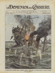 The Russian Fleet of Vladivostok Sinks the Japanese Transport Hitachi Maru and Fires on