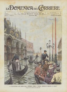 The Extraordinary High Tide of Last Week in Venice, Gondolas and Boats at St. Mark