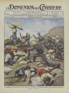 The battle of Cars-el-Leben on the 17th, Arabs who surrender and are taken prisoner implore by Achille Beltrame